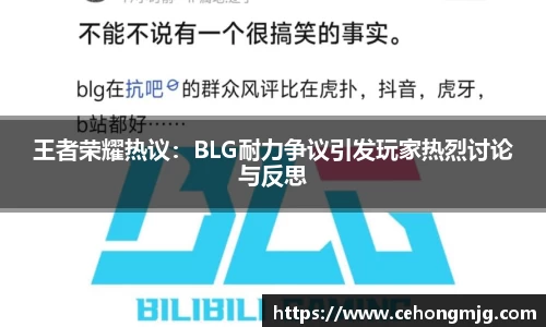 王者荣耀热议：BLG耐力争议引发玩家热烈讨论与反思